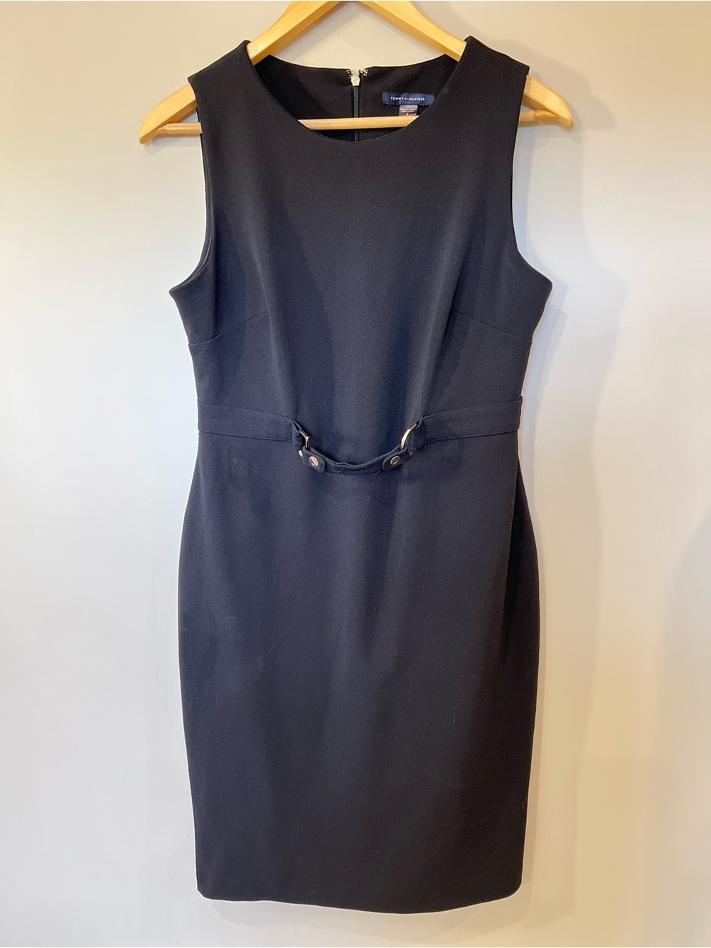 Tommy Hilfiger Black Sleeveless Midi Sheath Dress